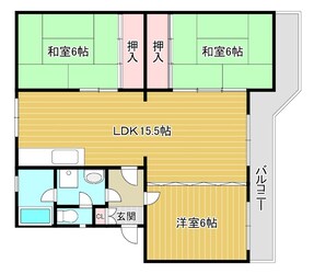 サンライフ小郡パークタウンH棟の物件間取画像